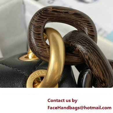 Chanel Mini Flap Bag in Lambskin  &  Ash-Wood AS4165 black 2023